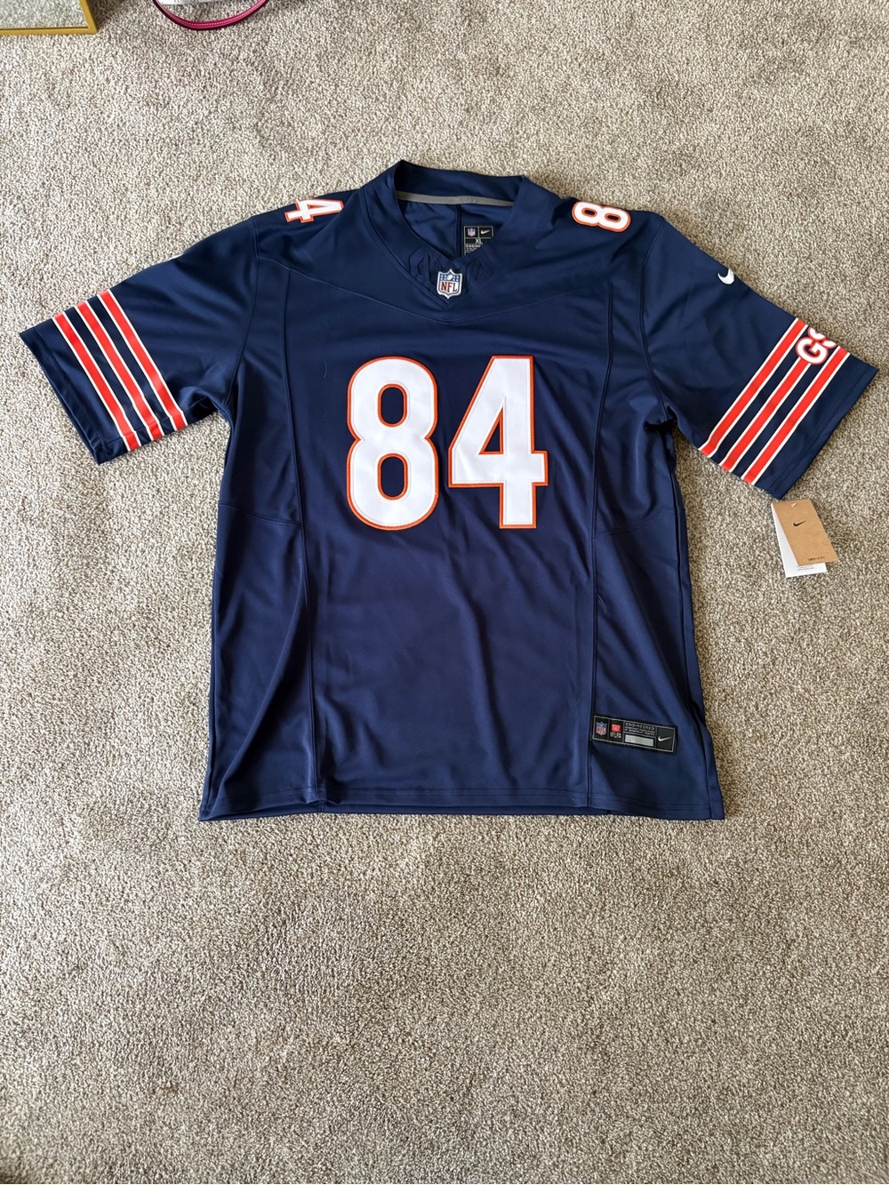 NWT Nike Colston Loveland #84 Chicago Bears NFL Game Jersey Navy